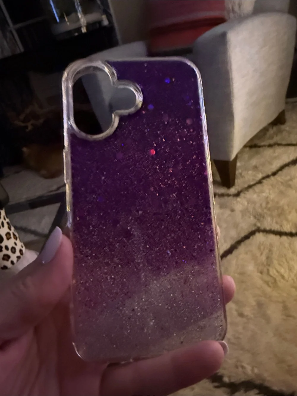 Purple Glitter Ombre iPhone 17 Case